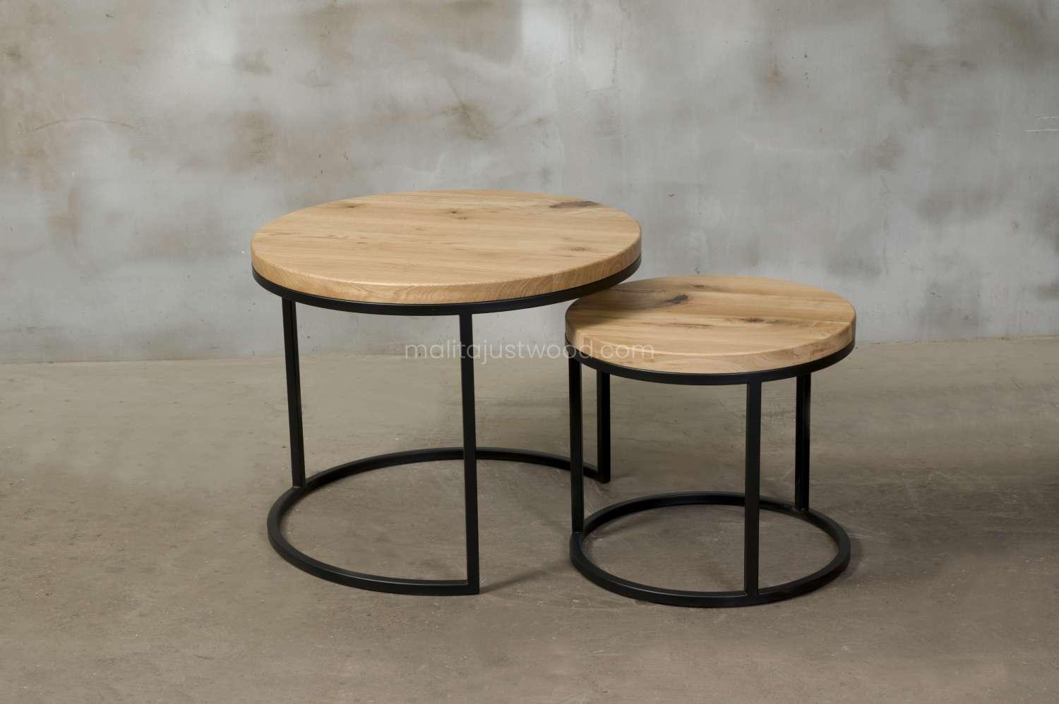 okrągłe stoliki kawowe circum z drewna