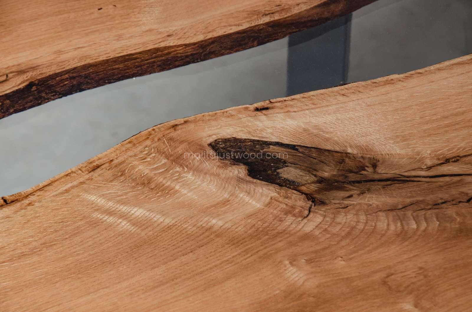 elegant Puella live edge coffee table with epoxy resin