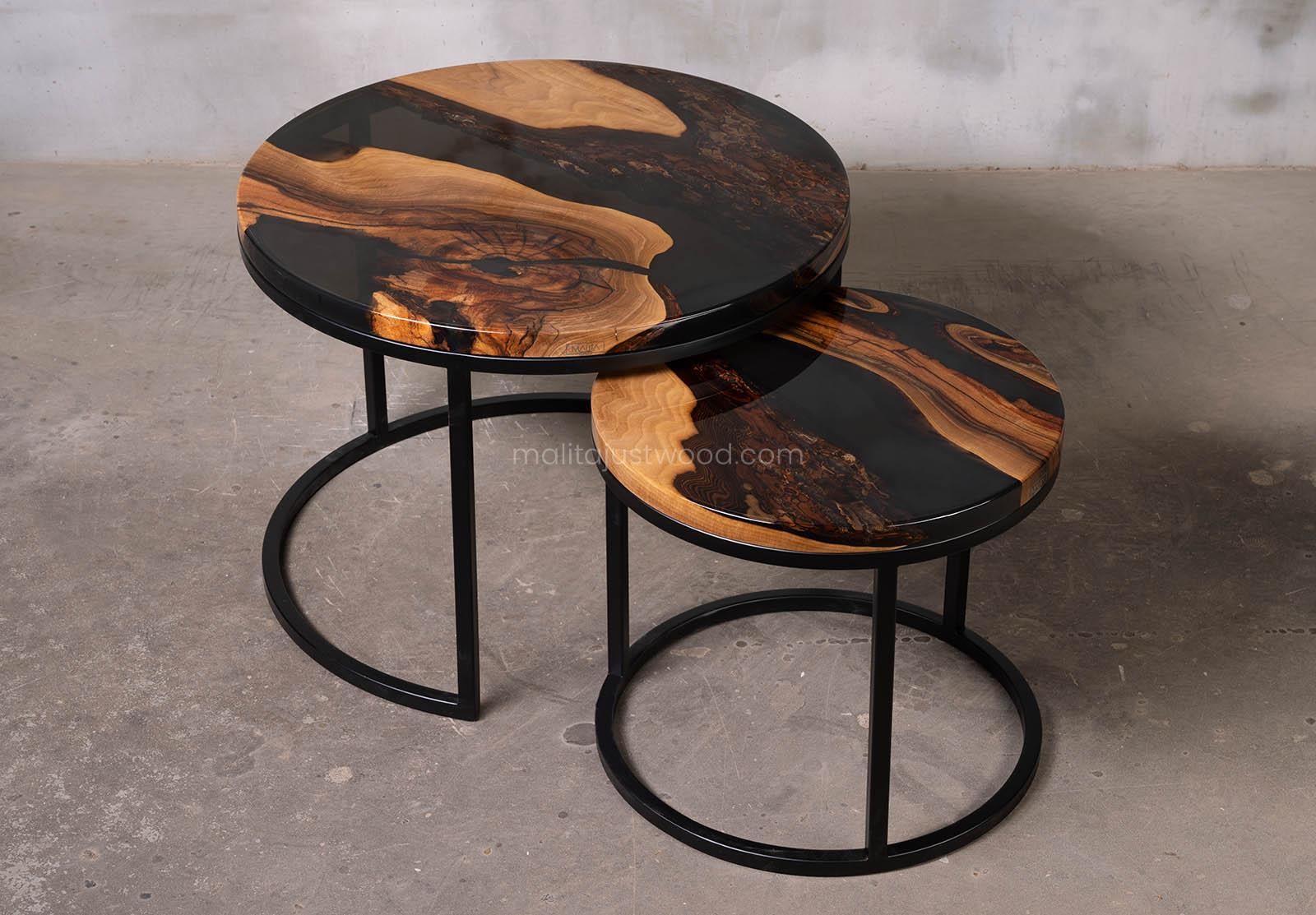 epoxy black coffee table